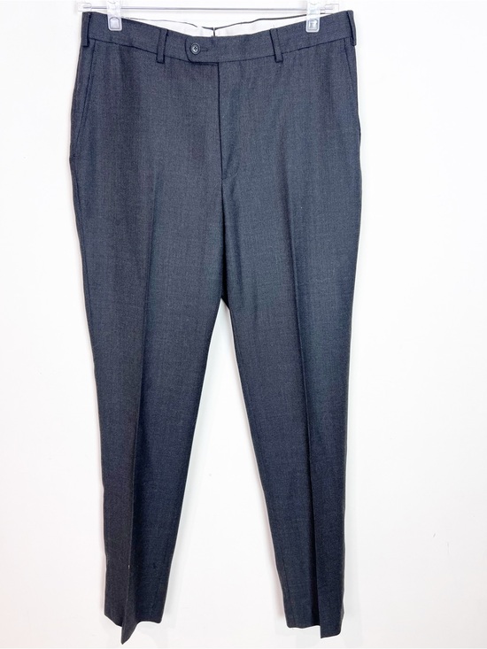 Suit Supply Other - SUIT SUPPLY GRAY MICRO DOT TEXTURED WEAVE PANTS FLAT FRONT TAPERED LEG SZ 34
